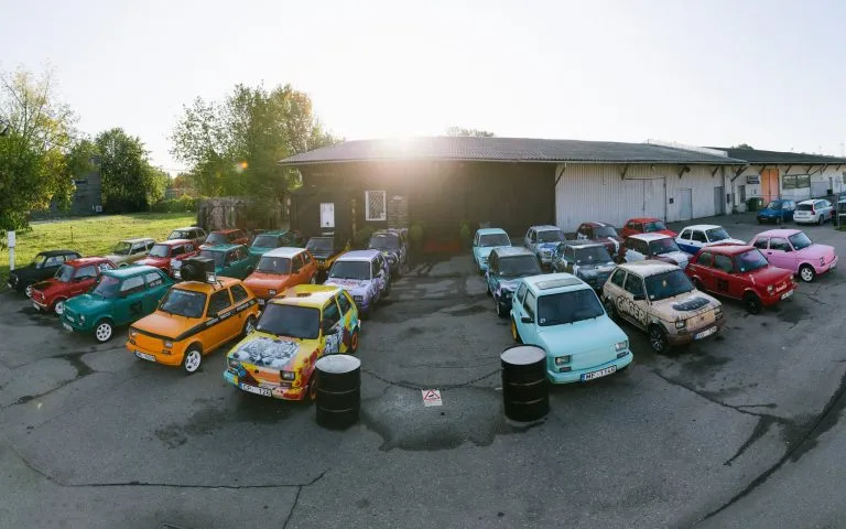Sammlung von Retro-Fiat-Autos