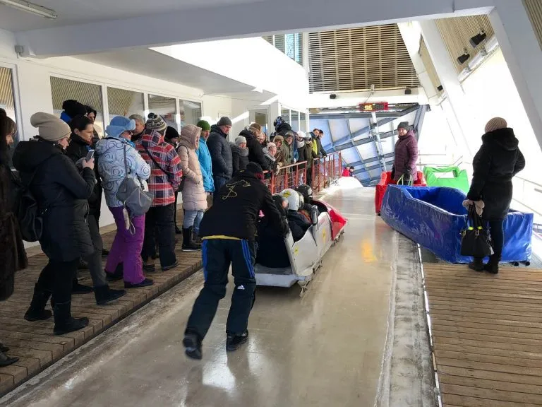Takeoff for the brave bobsleigh team